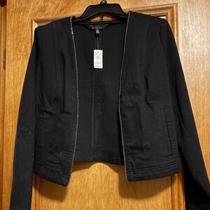 White House Black Market Black Denim Jacket NWT